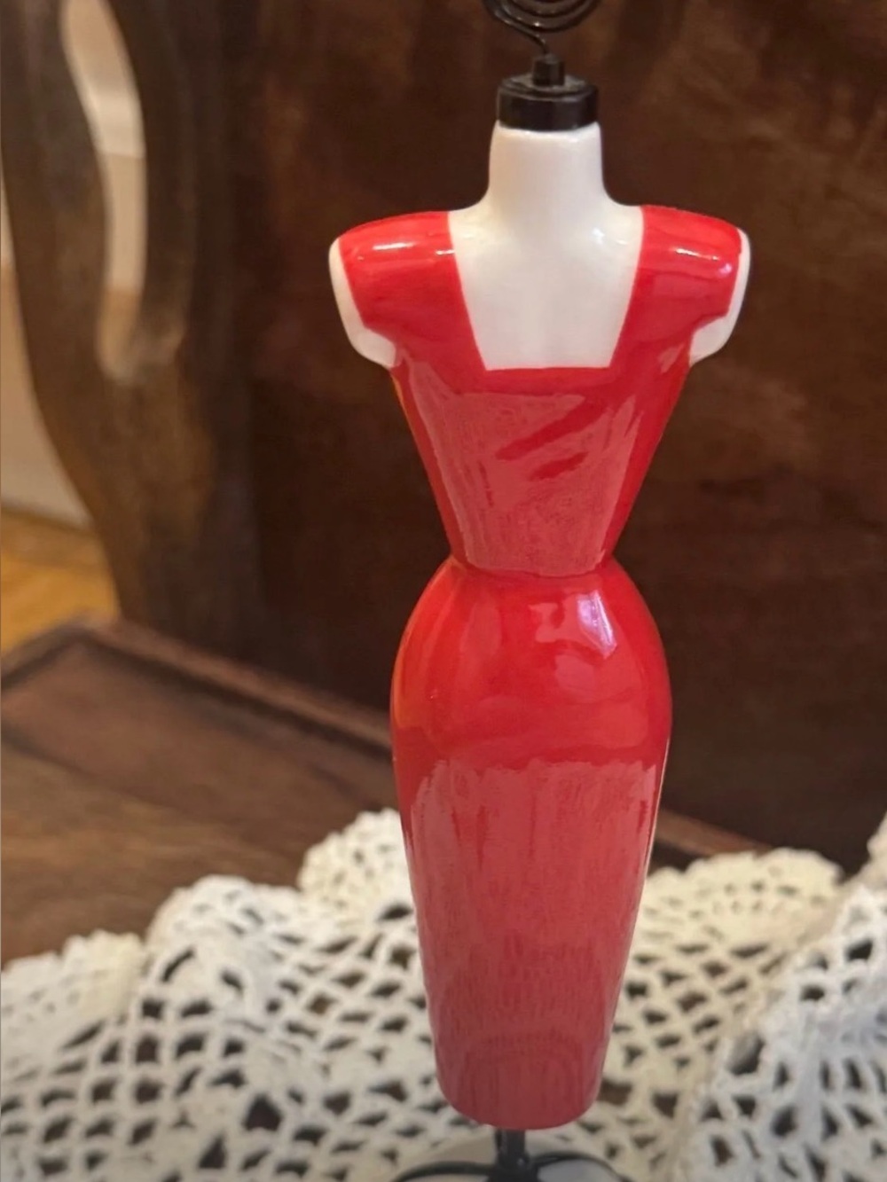 Barbie 45th Anniversary Red Ceramic Dress Photo & Card Holder
